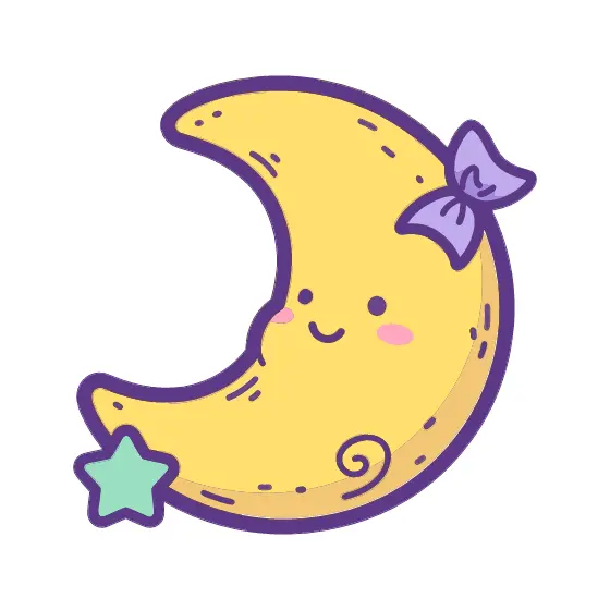 Crescent Moon With Bow And Star