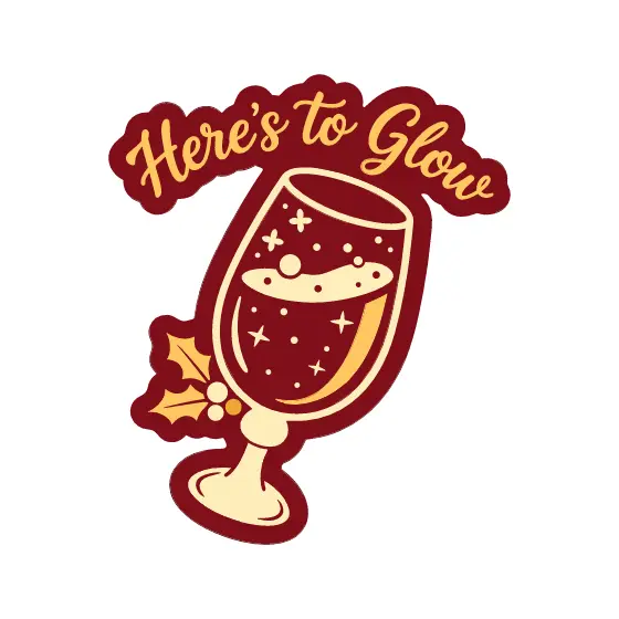 Tipsy Champagne Flute With Script