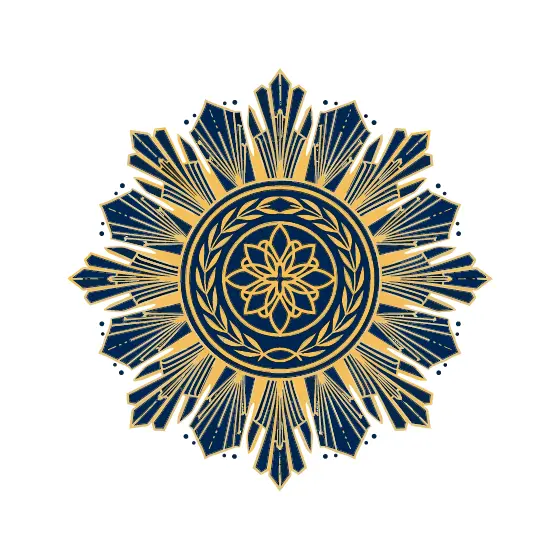 Art Deco Floral Sunburst Medallion