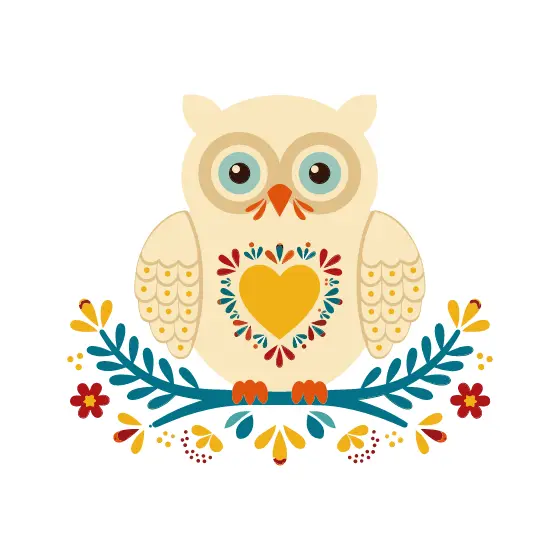 Cream Owl With Scalloped Wings