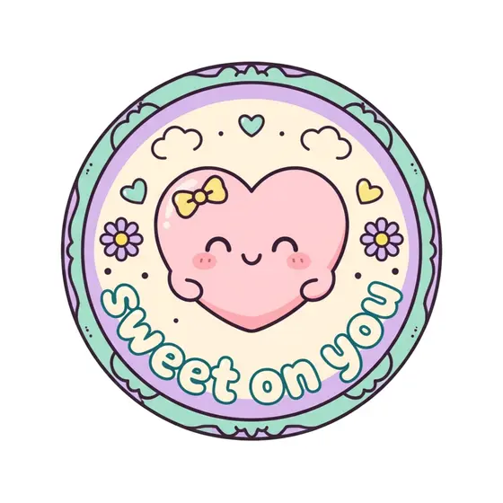 Pink Heart With Bow Badge