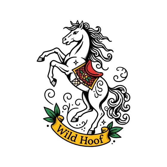 Horse With Patterned Saddle Blanket