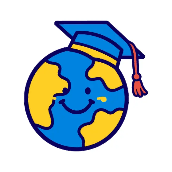 Smiling Globe Wearing Graduation Cap