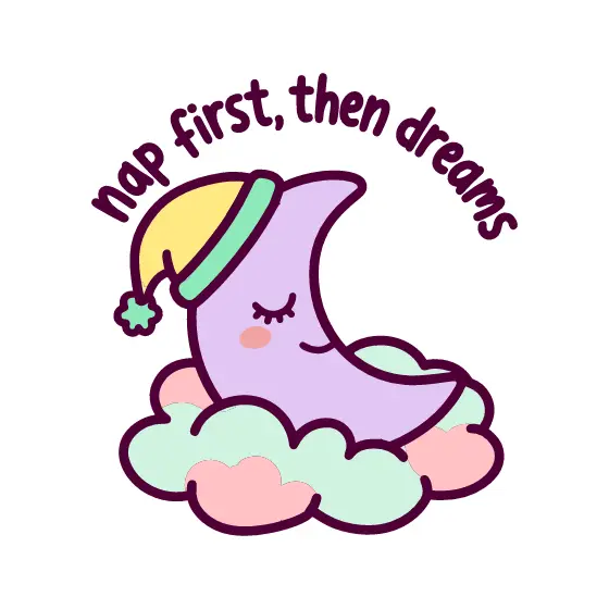Purple Crescent Moon Nap Design