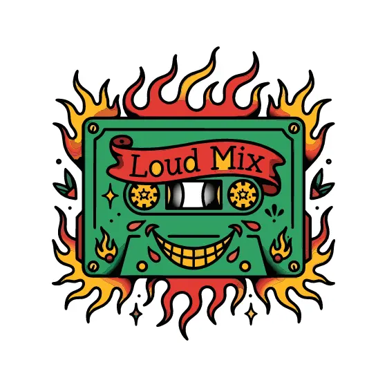 Green Cassette With Red Banner