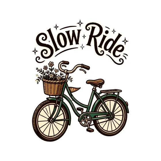 Slow Ride Bicycle With Flower Basket