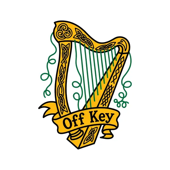 Knotwork Harp With Green Vines