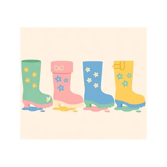Mint-First Rain Boots with Puddles