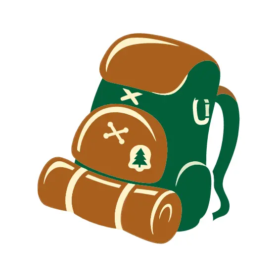 Backpack with Pine and Compass Badges