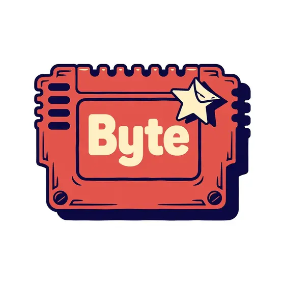 Red Retro Cartridge With Byte Label