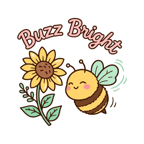 Pink Lettered Bee Beside Sunflower