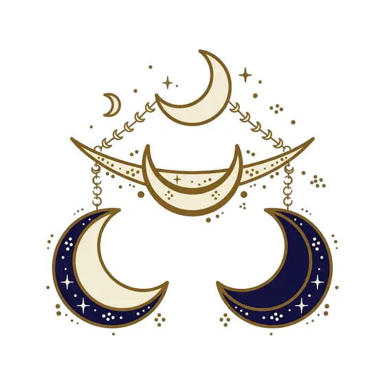Crescent Moon Scale in Gold and Navy