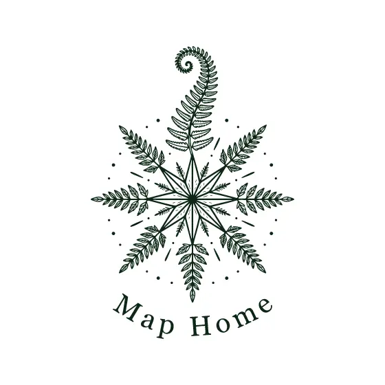 Fern Compass Rose With Dots
