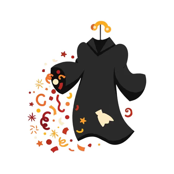 Tossed Gown With Scattered Confetti