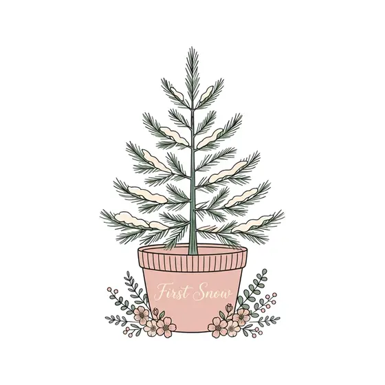 Slender Pine in Scalloped Pot