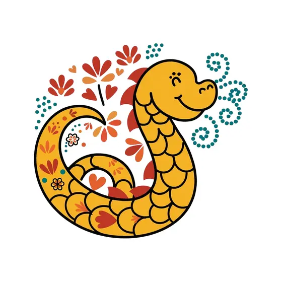 Mustard Folk Dragon Curling Left