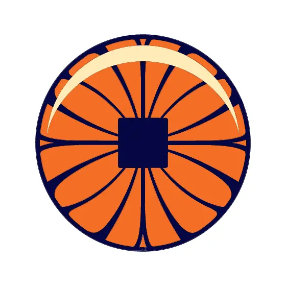 Flat Orange Basketball With Square Center
