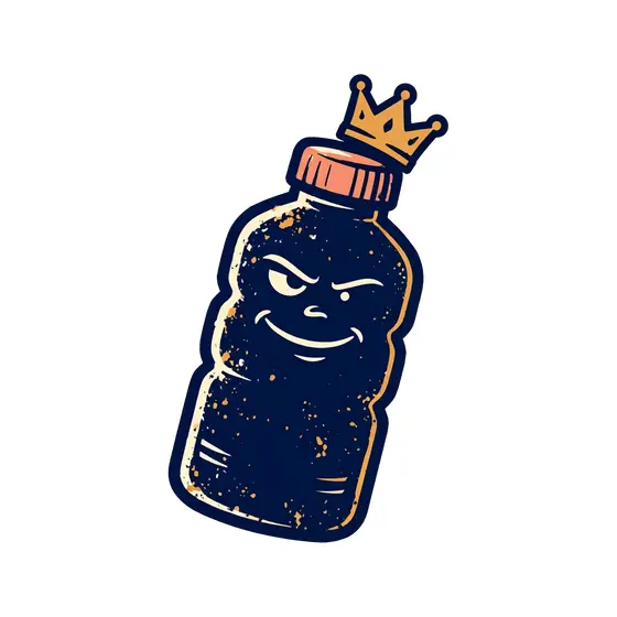 Smug Navy Water Bottle With Gold Crown