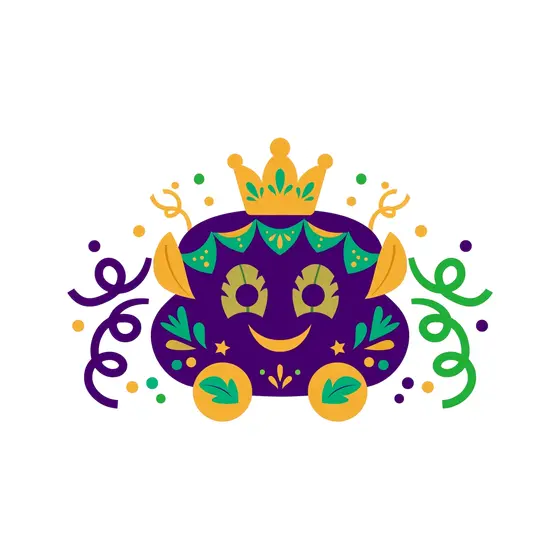 Purple Parade Float With Gold Crown