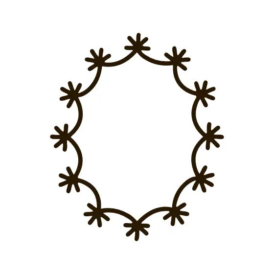 Oval Wreath Frame With Snowflakes