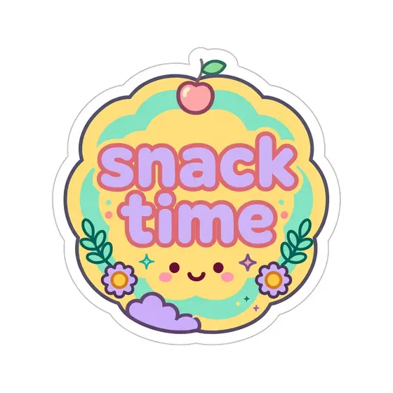 Scalloped Yellow Snack Time Badge