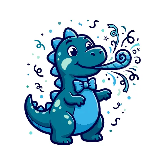 Teal Dinosaur Blowing Party Horn