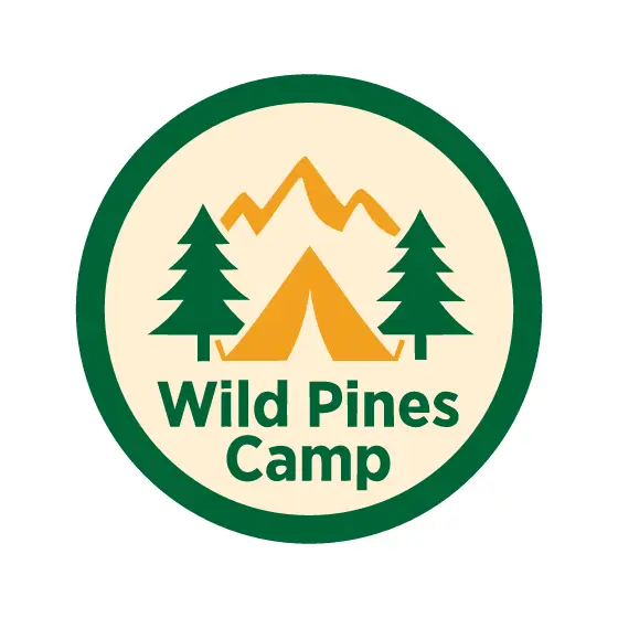 Round Wild Pines Camp Mountain Badge