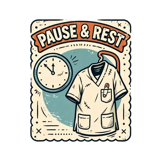 Scrubs and Clock in Framed Label
