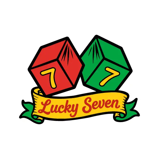 Two Dice Showing Sevens With Ribbon