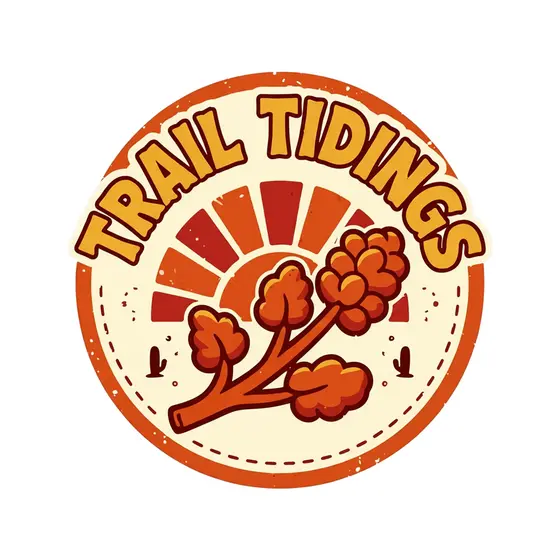 Trail Tidings Badge With Orange Sagebrush