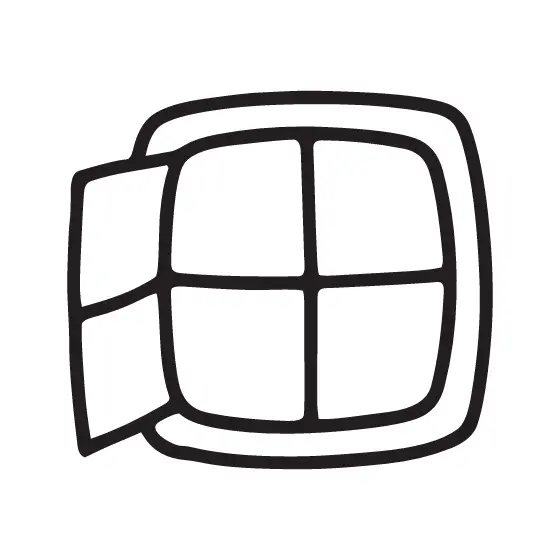 Open Window Shutter Line Art