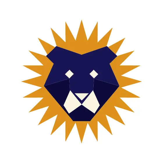 Gold Sunburst Navy Lion Emblem