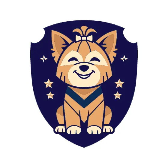 Seated Terrier With Stars On Shield