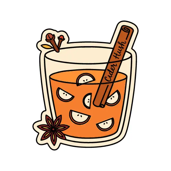 Spiced Cider Glass With Cinnamon Stick