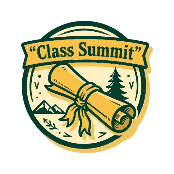 Round Diploma Badge With Class Summit
