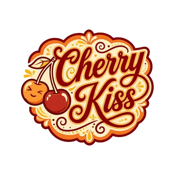 Cherry Kiss Sticker With Orange Cherry