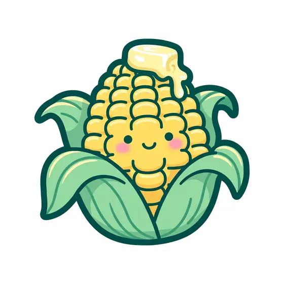 Kawaii Corn Cob With Butter Pat