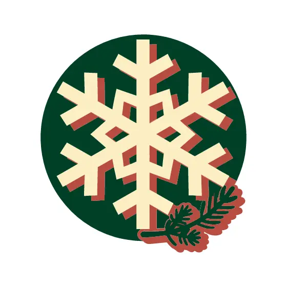 Cream Snowflake With Pine Sprig