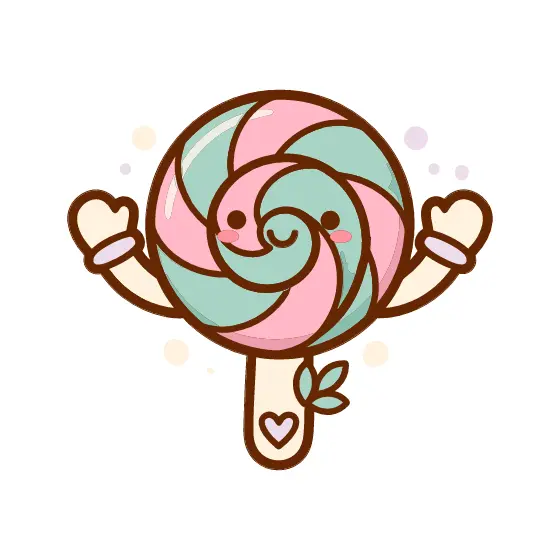 Lollipop Character With Heart Stick