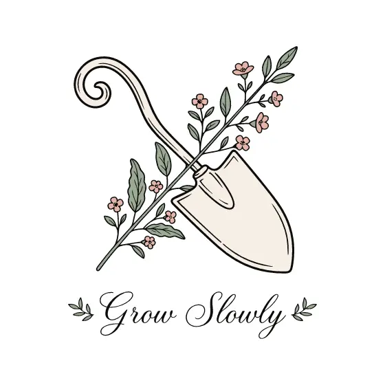 Trowel and Blossom Sprig Mirrored