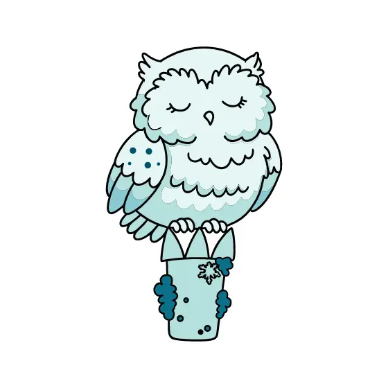 Sleepy Snowy Owl Standing On Post