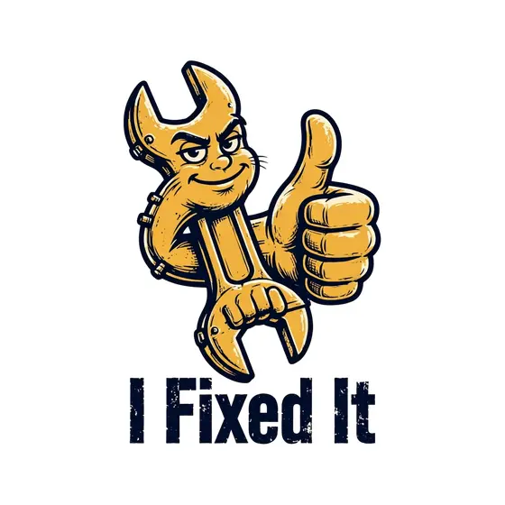 Yellow Wrench Thumbs Up Fixed It