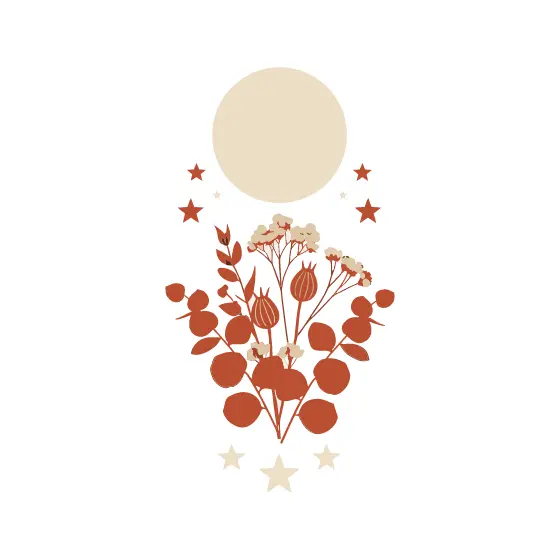 Vertical Boho Moon and Dried Botanicals