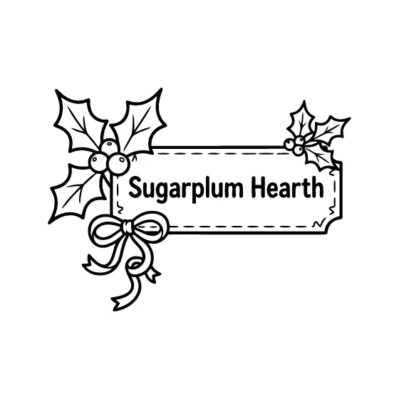 Dashed Label Sugarplum Hearth with Holly