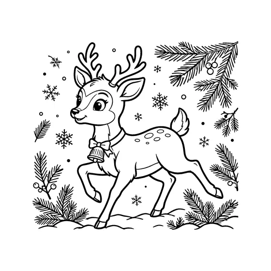 Prancing Deer With Bow Tie