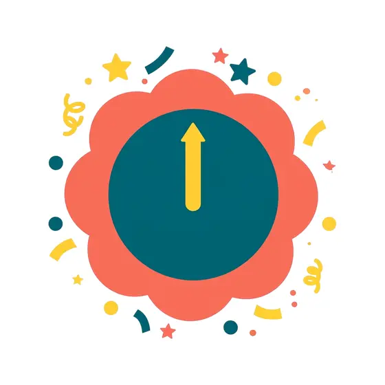 Coral Scalloped Clock With Teal Face