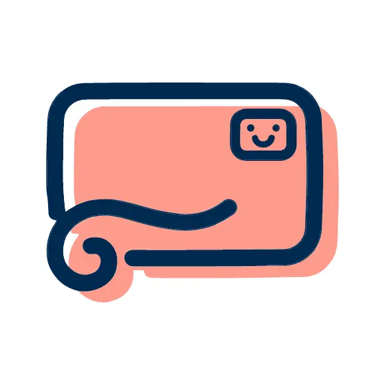 Smiling Card With Curled Stripe