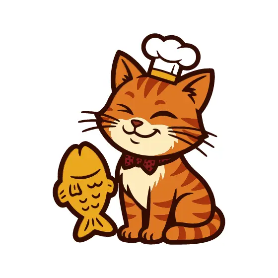 Eyes-Closed Tabby Cat With Smiling Fish