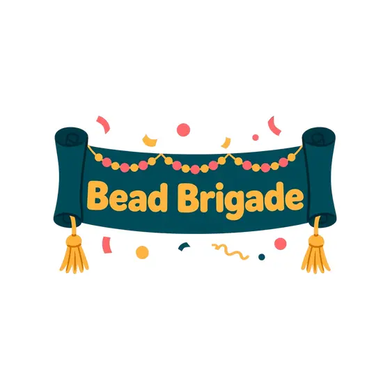 Teal Bead Brigade Banner With Tassels
