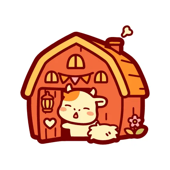 Spotted Cow Barn With Lantern
